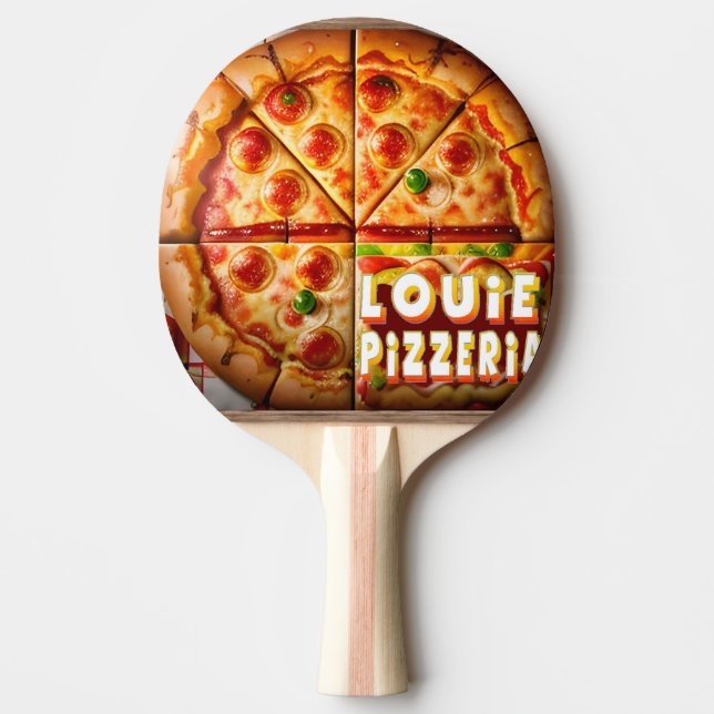 Raquete De Ping Pong Pizza Pizzeria Design (Frente)
