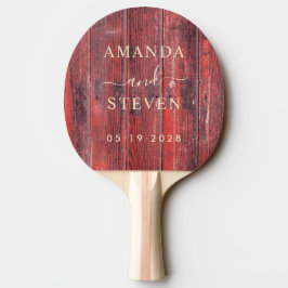 Raquete De Ping Pong Placas de Celeiro Angustiadas com Nomes de Casais