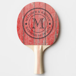 Raquete De Ping Pong Placas de Celeiro Vermelho Estrela de Monograma de