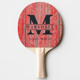Raquete De Ping Pong Placas de Celeiro Vermelho Sobreposição de Monogra