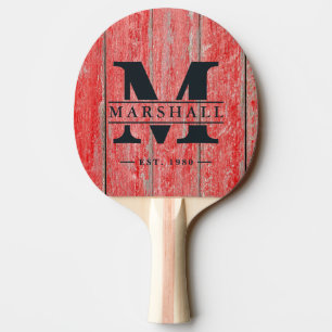 Raquete De Ping Pong Placas de Celeiro Vermelho Sobreposição de Monogra