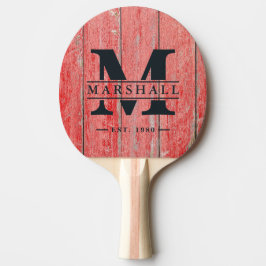 Raquete De Ping Pong Placas de Celeiro Vermelho Sobreposição de Monogra