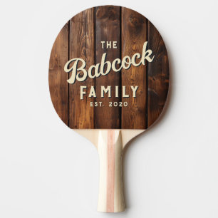 Raquete De Ping Pong Placas de Manchas Lustrosas Nome da Família Retrô