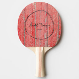 Raquete De Ping Pong Placas do Celeiro Vermelho Nome em Círculo Desenha