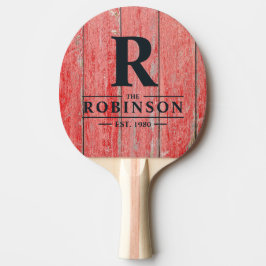 Raquete De Ping Pong Placas do Celeiro Vermelho Sobrenome e Inicial da