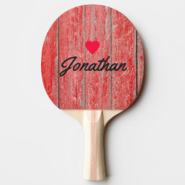 Raquete De Ping Pong Placas Red Barn Boards Vintage Heart Signature