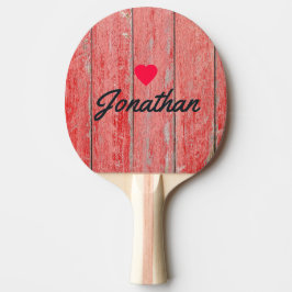 Raquete De Ping Pong Placas Red Barn Boards Vintage Heart Signature