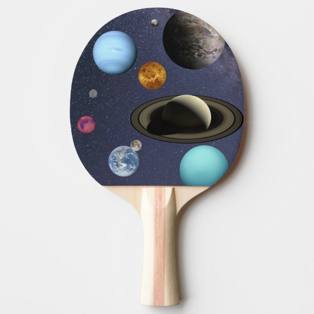 Raquete De Ping Pong Planetas do sistema solar (Frente)