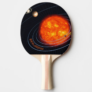 Raquete De Ping Pong Planetas Sistema Solar Monograma Galáxia Cósmica