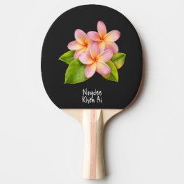 Raquete De Ping Pong Plumeria Rosa Frangipani, seu Nome, Floral