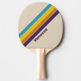 Raquete De Ping Pong Poeira de Ameixa Arco-íris Listrado com Nome