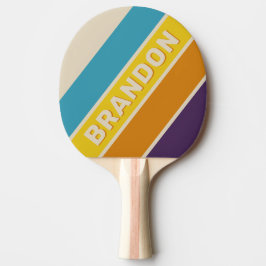 Raquete De Ping Pong Poeira de Ameixa Arco-íris Negrito Listrado com No