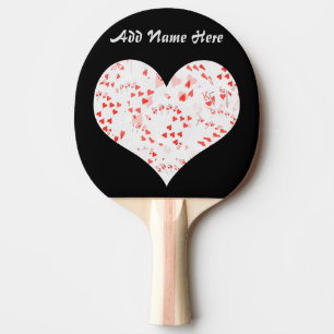 Raquete De Ping Pong Poker Heart Flush Em Um Coração Acrescente Seu Nom