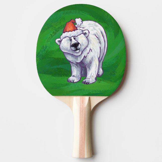 Raquete De Ping Pong Polar Bear Natal Em Verde (Frente)