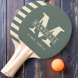 Raquete De Ping Pong Polo Cinza Quente com Sobreposição de Monograma e