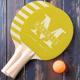 Raquete De Ping Pong Polo com Sobreposição de Monograma e Nome Limão Es
