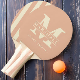 Raquete De Ping Pong Polo com Sobreposição de Monograma e Nome Listras