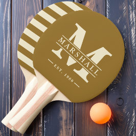 Raquete De Ping Pong Polo com Sobreposição de Monograma e Nome Warm Des