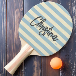 Raquete De Ping Pong Polo Meados do Século Luz Céu Pintado Nome