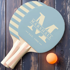 Raquete De Ping Pong Polo Monograma e Nome Sobreposto Light Sky
