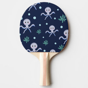 Raquete De Ping Pong Polvo sob o padrão infantil marinho