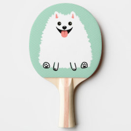 Raquete De Ping Pong Pomerânia Branca Engraçado