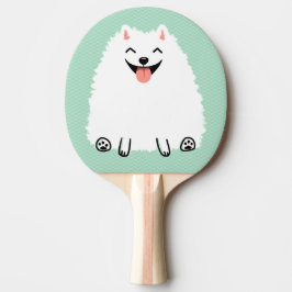 Raquete De Ping Pong Pomerânia Branca Engraçado
