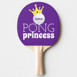 Raquete De Ping Pong Pong Princesa Roxo Nome Personalizado