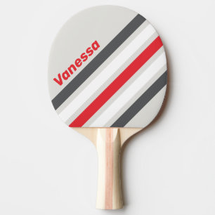 Raquete De Ping Pong Ponta de Asa Fendida Vintage com Faixas Anguladas 