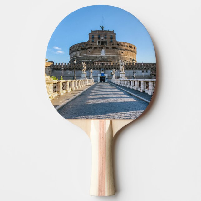 Raquete De Ping Pong Ponte e Castelo Sant'Angelo - Roma, Itália (Frente)