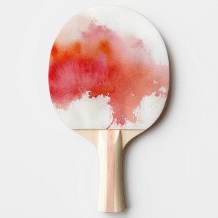 Raquete De Ping Pong Ponto vermelho, pintado mão abstrato da aguarela