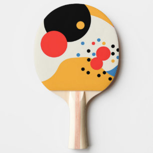Raquete De Ping Pong Pontos multicolores sobre um fundo esbranquiçado