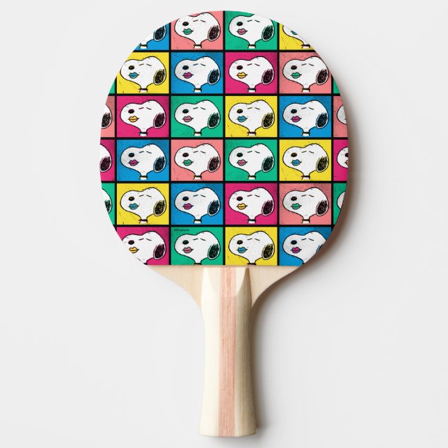 Raquete De Ping Pong Pop Art Snoopy Lábios | Padrão Mod for You (Frente)