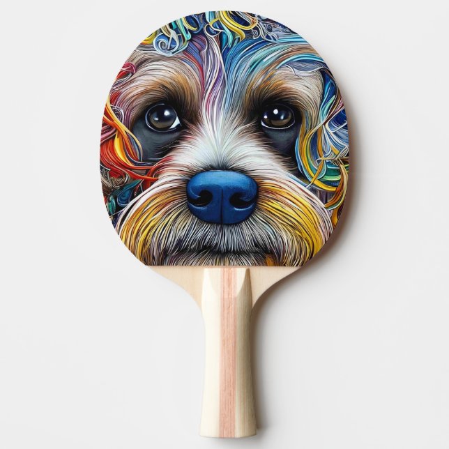 Raquete De Ping Pong Pop Art Terrier bonito (Frente)