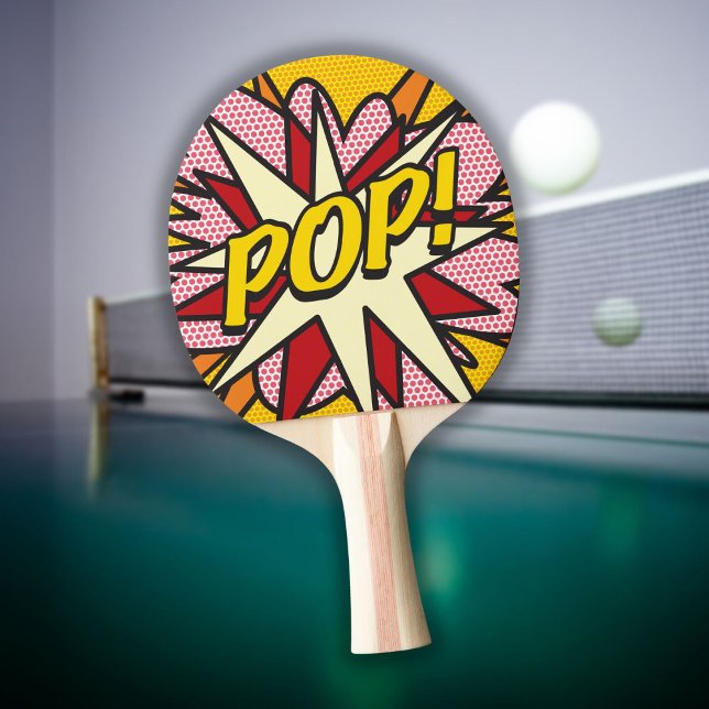 Raquete De Ping Pong POP Divertido Retro Comic Book Super Herói Moderno (Criador carregado)