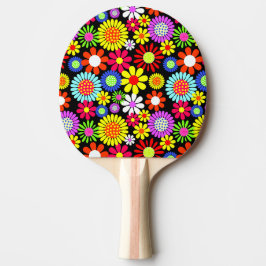 Raquete De Ping Pong Potência das flores do hippie-primavera
