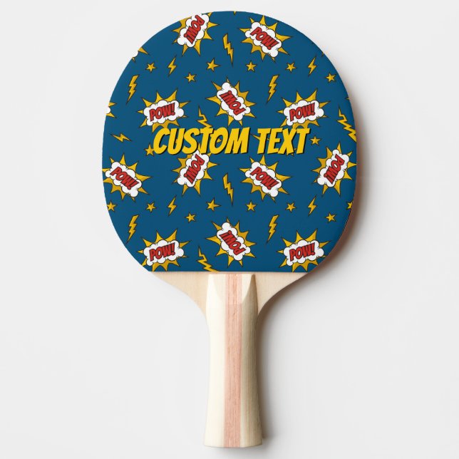 Raquete De Ping Pong Pow Comic Sound Effect Pattern (Frente)