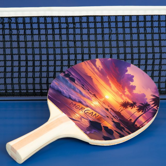 Raquete De Ping Pong Praia Tropical Sunset Personalizada - Costa Sonhad (Insitu)