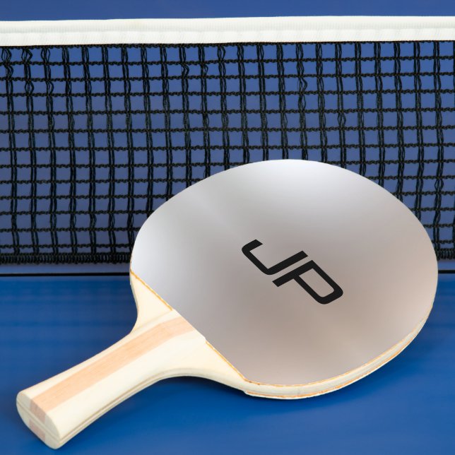 Raquete De Ping Pong Prata de Modelo de monograma elegante personalizad (Insitu)