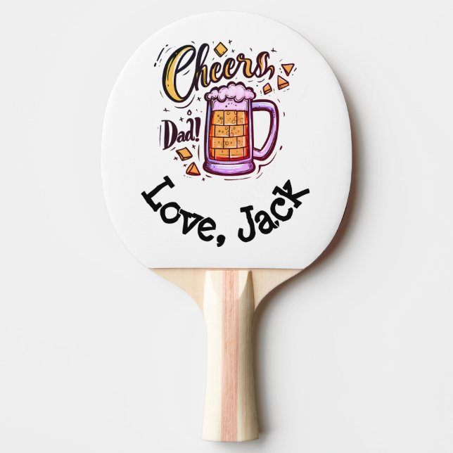 Raquete De Ping Pong Presente de Dia de os pais personalizado de Crianç (Frente)