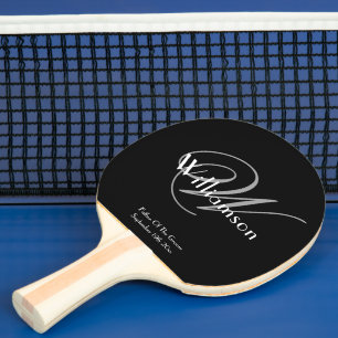 Raquete De Ping Pong Presente do Pai do Noivo Moderno Monograma Nome em