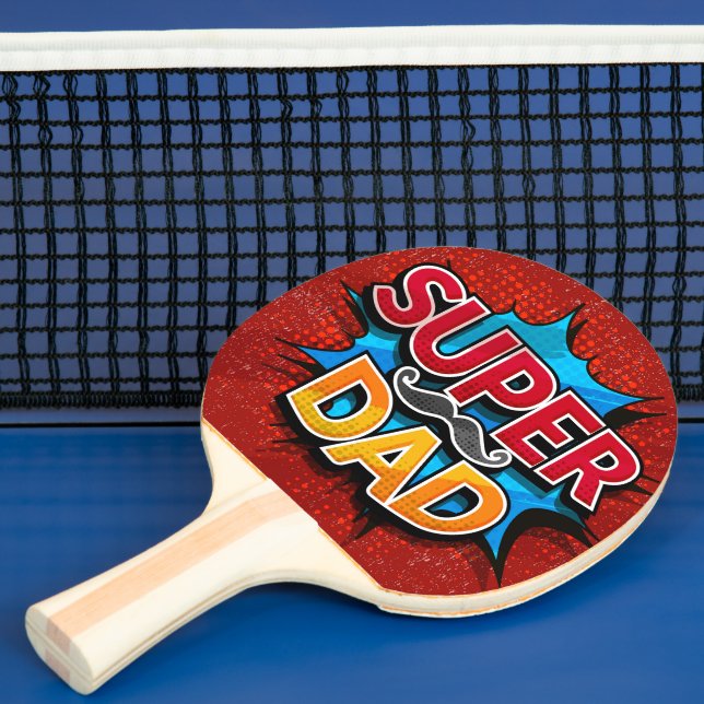 Raquete De Ping Pong Presente para Sala de Jogos com Bigode de Super Pa (Insitu)