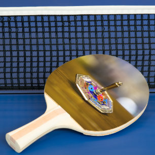Raquete De Ping Pong Presente SlipperyJoe Hanukkah dreidel base octogon