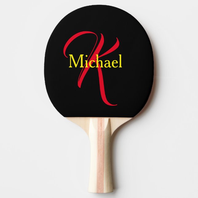 Raquete De Ping Pong Presentes Personalizados Para Homens - Monograma (Frente)