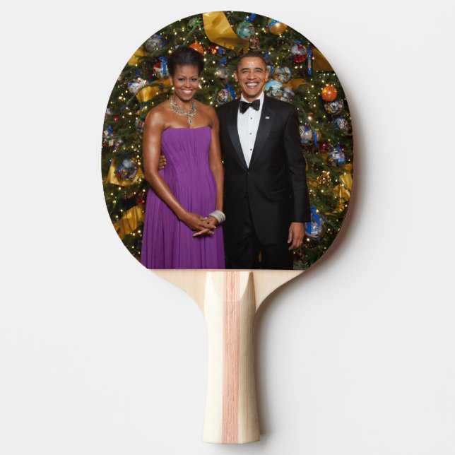 Raquete De Ping Pong Presidente americano Barack Obama em cartão de Nat (Frente)