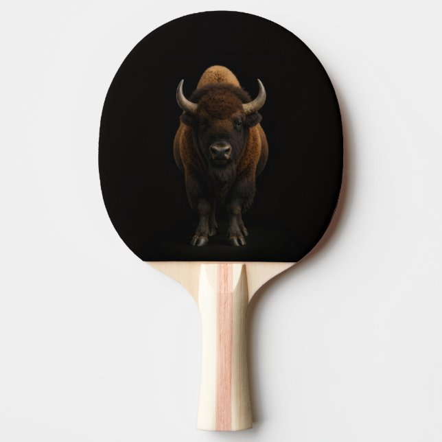 Raquete de ping pong preta 4 Luxe, Bisonte America (Frente)