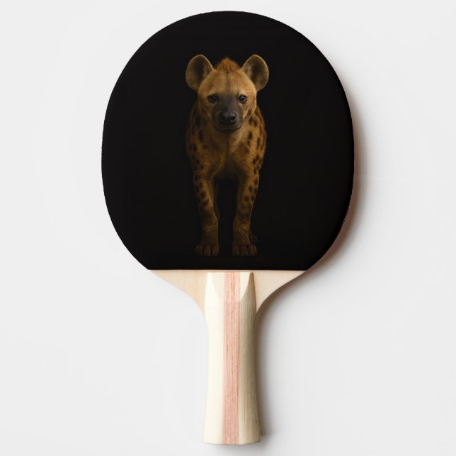 Raquete de ping pong preta 4 Luxe, Hiena Manchada  (Frente)