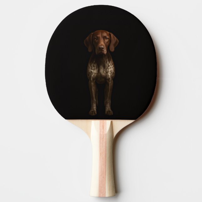 Raquete de ping pong preta 4 Luxe, Pointer Alemão (Verso)