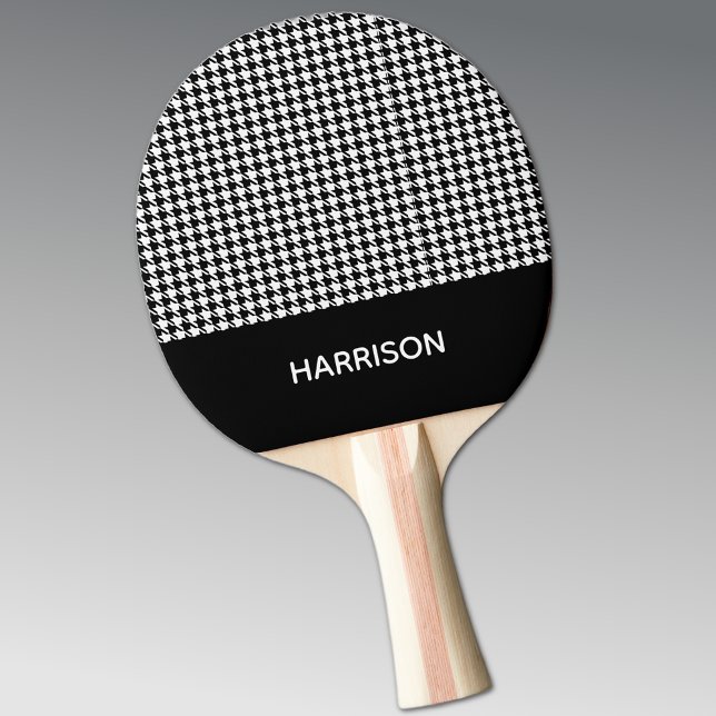 Raquete de Ping Pong Preto e Branco Clássico Hound (Criador carregado)