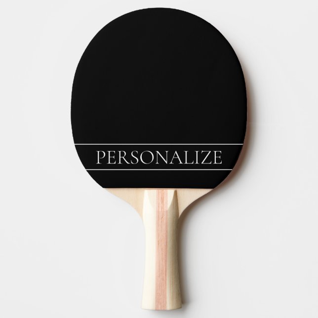 Raquete De Ping Pong Preto e Branco clássico ou FAZER (Frente)